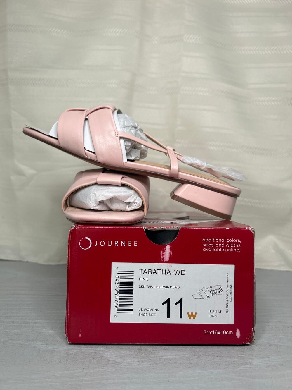 Journee Collection Tabatha Block Heel Ankle Strap Sandals Pink 11W